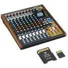 Tascam Model 12 Mischpult mit Speicherkarte 32 GB (Studio- und Livemixer), Mischpult, Schwarz