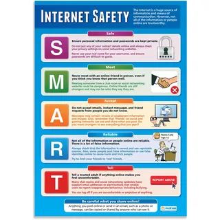 Daydream Education Lernposter „Internetsicherheit“, ICT-Poster, Glanzpapier, 850 x 594 mm (A1), Informatik-Wandposter für den Klassenraum (evtl. nicht in deutscher Sprache)