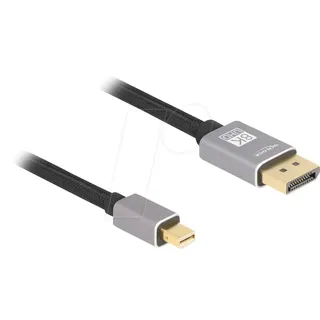 DeLock / Mini DisplayPort Stecker, DisplayPort Stecker 1m Grau 81091 8K UHD, dreifach