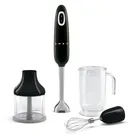 SMEG HBF03BLEU - Stabmixer inkl. Zubehör Set mit 5 Jahre Garantie, Designlinie 50's Style, Schwarz, BxTxH: ca. 6,5x6,5x42 cm