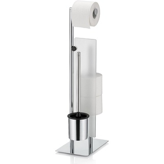 Kela Toilettengarnitur STYLE 2.0 verchromt 71 cm hoch mit Ersatzrollenhalter