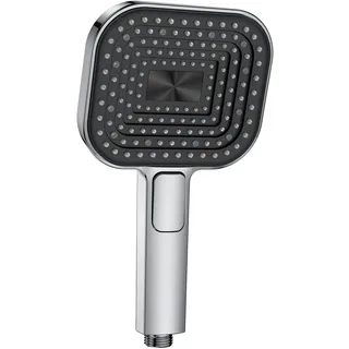 rekovan Duschkopf Wassersparend, Duschbrause Groß 135mm, Handbrause mit Antikalk-Funktion 【Lebensmittelechtes Silikon】【43% Wassereinsparung】, AirMix Brausekopf Dusche mit 3 Strahlarten, Chrom (Ohne Schlauch)