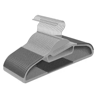 Songmics Kleiderbügel CRP41G, aus Kunststoff, grau, 41,5cm, platzsparend, rutschfest, 20 Stück