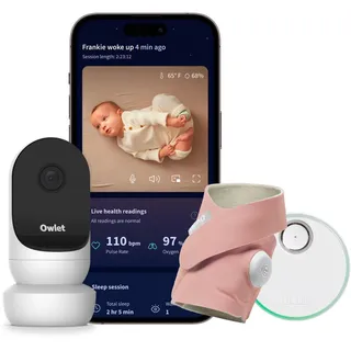 Owlet Dream Bundle: Dream Sock + Owlet Cam 2, Rosa