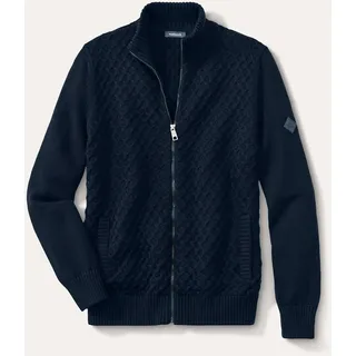 Walbusch Herren Premium Baumwoll-Strickjacke Blau