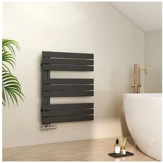 EMKE Emke, Badheizkörper 76x60cm 479W Schwarz Handtuchwärmer für Badezimmer Handtuchtrockner