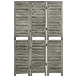 vidaXL Raumteiler Grau 106,5x166 cm Massivholz