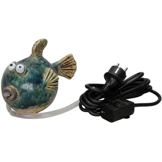 Wasserspeier 'Fisch' mit Pumpe, Steinzeug, 13 x 21,5 x 12 cm