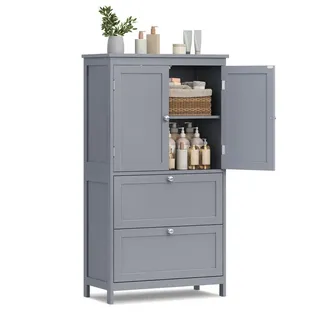 VASAGLE Badezimmerschrank mit 2 Türen und 2 Schubladen