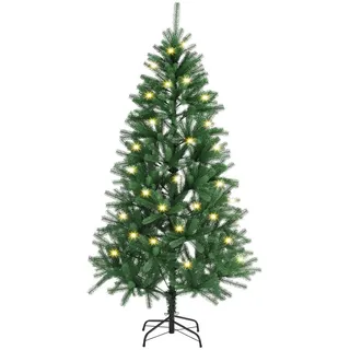 Juskys künstlicher Weihnachtsbaum 210 cm - Baum mit LED Beleuchtung & Ständer - Tannenbaum