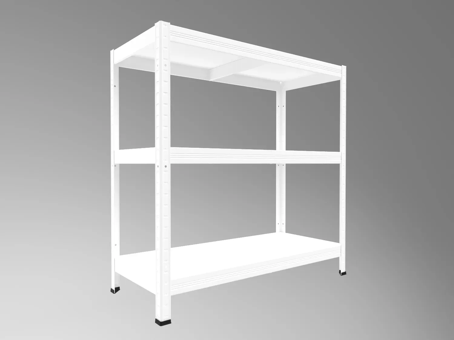 Speisekammerregal Biedrax 40 x 80 x 90 cm, Weiß, 3 Stahlböden, Fachlast 100 kg pro Fachboden