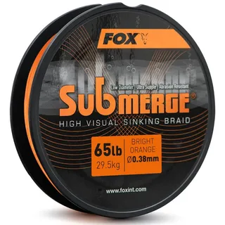 Fox Submerge Orange Sinking Braid - 300m geflochtene Angelschnur, Durchmesser/Tragkraft:0.25mm / 20.4kg / 45lb