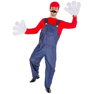 Tectake tectake® Herrenkostüm super Klempner Mario