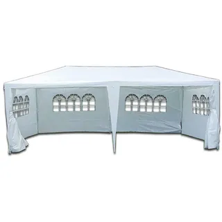 VCM Pavillon 6 x 3 m inkl. 6 Seitenteile Weiß