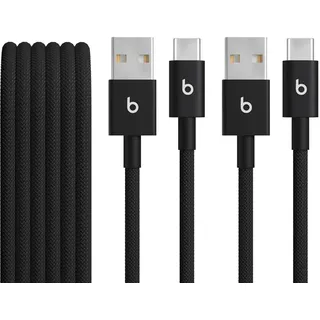 Beats Beats USB-A zu USB-C gewebtes Kabel 1.5 m Bolt Black (2-Pack)