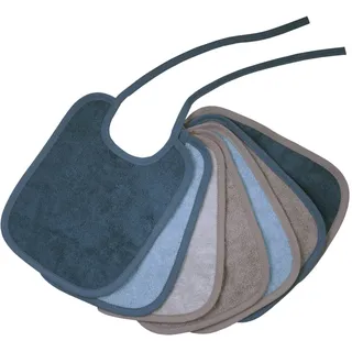 Wörner Lätzchen WÖRNER "Bindelätzchen 7er Pack 20x25 cm", Baby, bunt (stahl), Baumwolle, Lätzchen, großes Set, maschinenwaschbar, trocknergeeignet