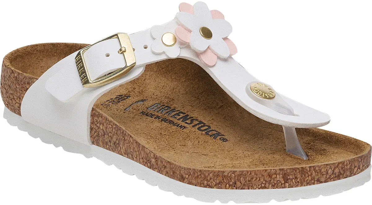 Birkenstock Kinder Gizeh Flower BF Sandale (Größe 32, weiss)