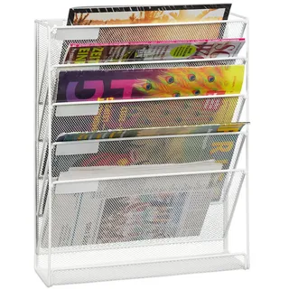 Relaxdays Zeitschriftenhalter Wand, weiß