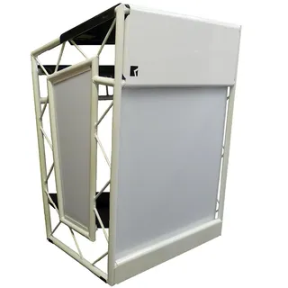 LiteConsole GO! white, kompakter DJ-Tisch, weiß eloxiert