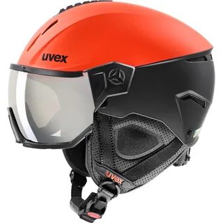 - robuster Skihelm für Damen und Herren - Filterkategorie 2 - optimierte Belüftung - fierce red - black matt 53-56 cm