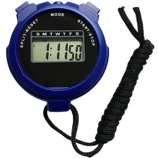 Digitale Stoppuhr, Wasserdicht, Professionell, Leicht, Tragbar, Elektronische Stoppuhr, Digitale Timer-Stoppuhr mit Trageband (Blau)