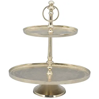 EXNER dekorative ovale Deko-Etagere Tisch-Etagere Küchen-Etagere 2-stufig Metall vintage Landhaus Stil