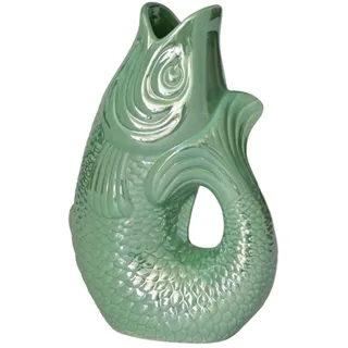 Pad Monsieur Carafon, Fisch -Vase/Krug/Kanne/Skulptur Fisch, Größe S, Fassungsvermögen 1,2 Liter, Größe 9,7 x 16,5 x 25cm (Rainbow Mint)