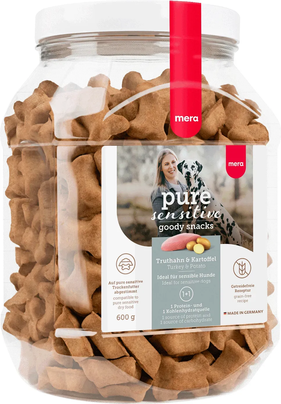 mera goody snacks Truthahn & Kartoffel 6x600g | Leckerlis für Hunde | Für sensible Hunde geeignet 6 x 600g