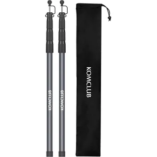 KOMCLUB Aufstellstange,Teleskopstangen Stützstange Sonnensegel Stange, Tarp Poles Zeltstangen mit 4 Segmenten, Teleskopstange Zelt Zeltstangen Tarp für Garten, Balkon, Camping Zubehör, 85-250cm
