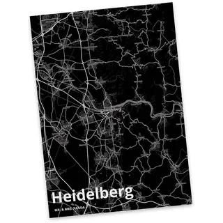 Mr. & Mrs. Panda Postkarte Heidelberg - Geschenk, Ort, Städte, Einladung Geburtstag, Dankeskarte, Stadt Dorf Karte Landkarte Map Stadtplan,