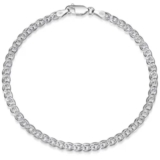 Silberkettenstore Silberarmband Doppelpanzerkette Armband 3,5mm - 925 Silber, Länge wählbar silberfarben 24cm