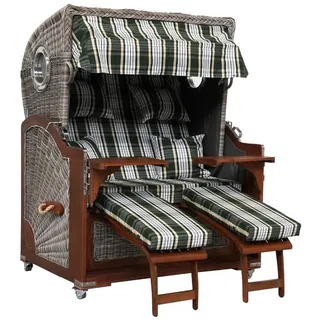 WebaVita Strandkorb Webavita Strandkorb Bali aus massivem rotbraunem Hartholz Grün, BxTxH: 136x95x160 cm, Halblieger grün