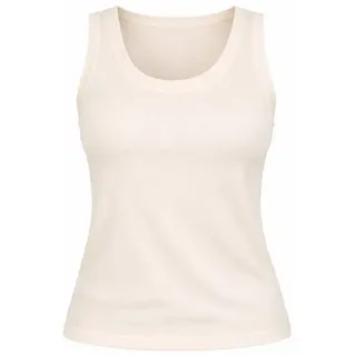 ITALY VIBES Ripptanktop - Tanktop Damen - Basic Top - Rippstricktop - creme - ITALY VIBES ONE SIZE passend für Größen XS bis L beige