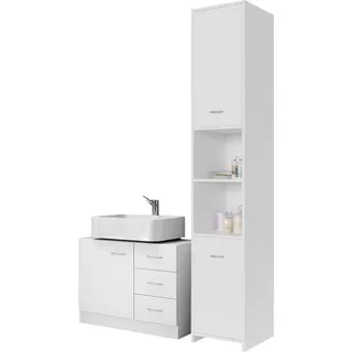 CASARIA Badmöbel-Set Neapel 2-tlg. Weiß