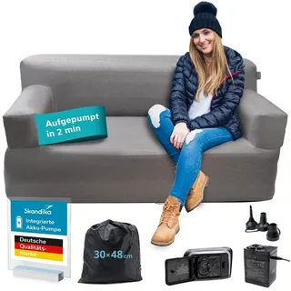 Skandika Luftsofa Easy Air Premium | Aufblasbares Sofa für 2Personen | Tragetasche grau No Size