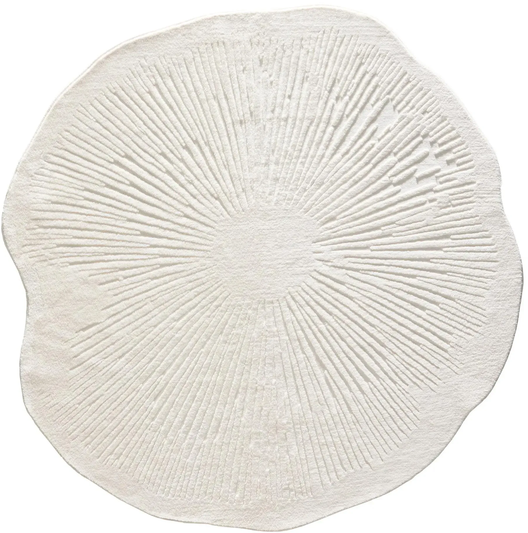 benuta Pop Waschbarer Kurzflor Teppich Pam Cream ø 120 cm - Moderner Kurzflor-Teppich für Wohnzimmer