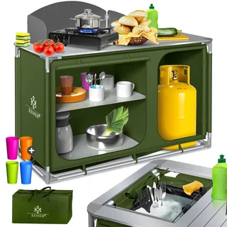 Kesser KESSER® Campingschrank, Campingküche mit Aluminiumgestell, inkl.Tragetasche Kocherschrank für Camping , Campingmöbel , Outdoor