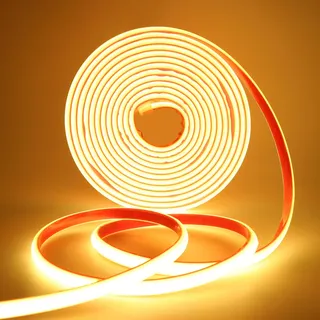 Wisada AC220-240V Neon LED Streifen Selbstklebend, 26M 288LEDs/m Superhell Flexible FCOB LED Leuchtband (Schnitt alle 50cm), IP65 Warmweiß COB LED Band mit Stromkabel für Weihnachten, Party-Deko