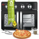 TurboTronic digitaler Heißluftofen - XXL 32 Liter mit Drehspieß 4in1 Mini Backofen & Power Heißluftfritteuse Airfryer