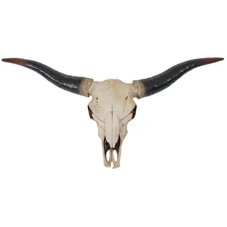 Décoshop26 - Stierkopf-Wanddekoration 75 cm Longhorn-Trophäe aus Polyresin für den Innen- und Außenbereich Natur 04_0002852