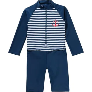 Playshoes UV-Schutz Einteiler Unisex Kinder Badeanzug Schwimmanzug Badebekleidung, Maritim Langarm, 62/68