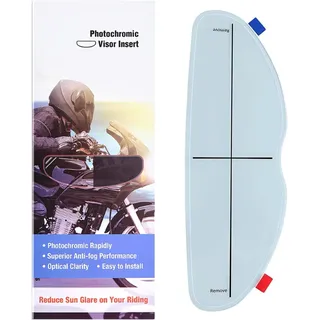 Helmet Photochromic Anti Fog Film Universal Fit Selbsttönende Folie für Motorradfahren an bewölkten oder sonnigen Tagen 27cm x 9cm