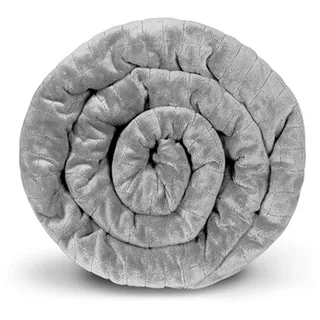 GRAVITY TherapieDecke Gewichtsdecke - Grauer Kuscheliger Standardbezug für Erwachsene/Jugendliche Für besseren Schlaf, Größe: 155x220 cm