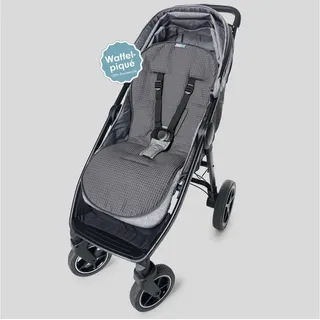 Liebes Von Priebes Sitzauflage 2in1 MATHILDA COOLAIR, Universal Schutzauflage für Buggys Kinderwagen Fahrradanhänger, Baumwolle waschbar & atmungsaktiv, Wendeauflage Sommer Winter ab 6 Monate