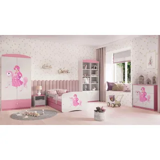 99rooms Dreams Motiv IX Kinderzimmer-Set Weiß Rosa 80x180 cm
