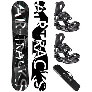 Airtracks Herren Snowboard Set Refractions Game + Bindung Master XL + Bag schwarz 171 CM