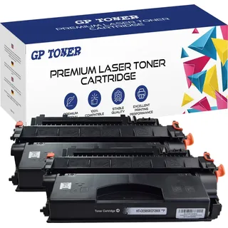 2x TONER Patronen für HP LaserJet P2053D P2054D P2055 P2055dn P2057D CE505X 05X