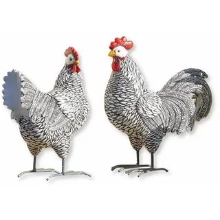 Mirabeau Tierfigur Deko-Huhn 2er Set Mannis schwarz/weiß schwarz