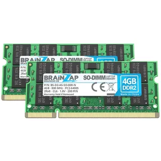 BRAINZAP 8GB (2X 4GB) DDR2 RAM SO-DIMM PC2-6400S 2Rx8 800 MHz 1.8V CL6 Notebook Laptop Arbeitsspeicher