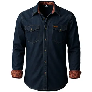 Forsberg robustes Jeanshemd mit farbigem Ausputz / 4XL